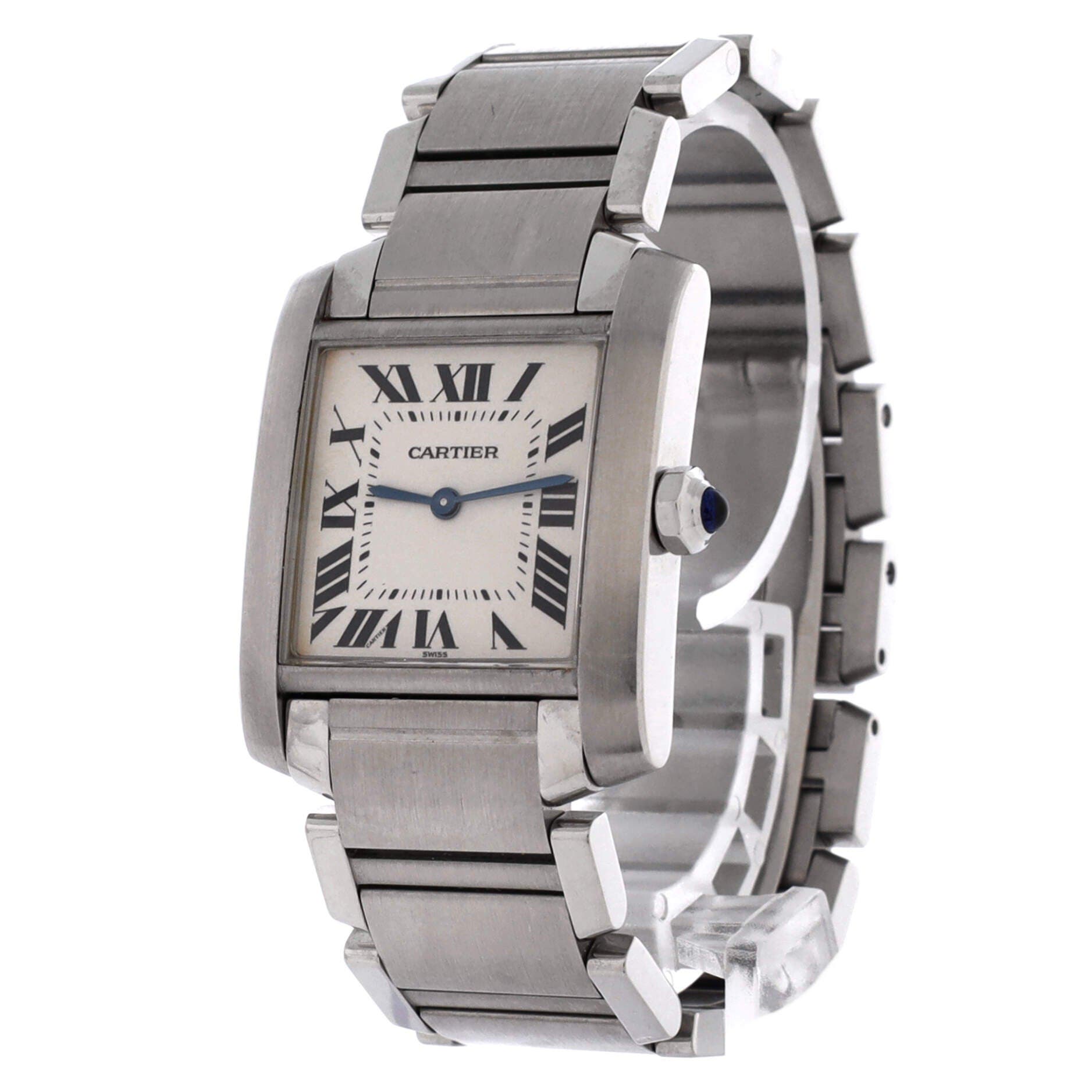 Tank Francaise Quartz Watch Stainless Steel 25, Alternate, color, Metallic Silver