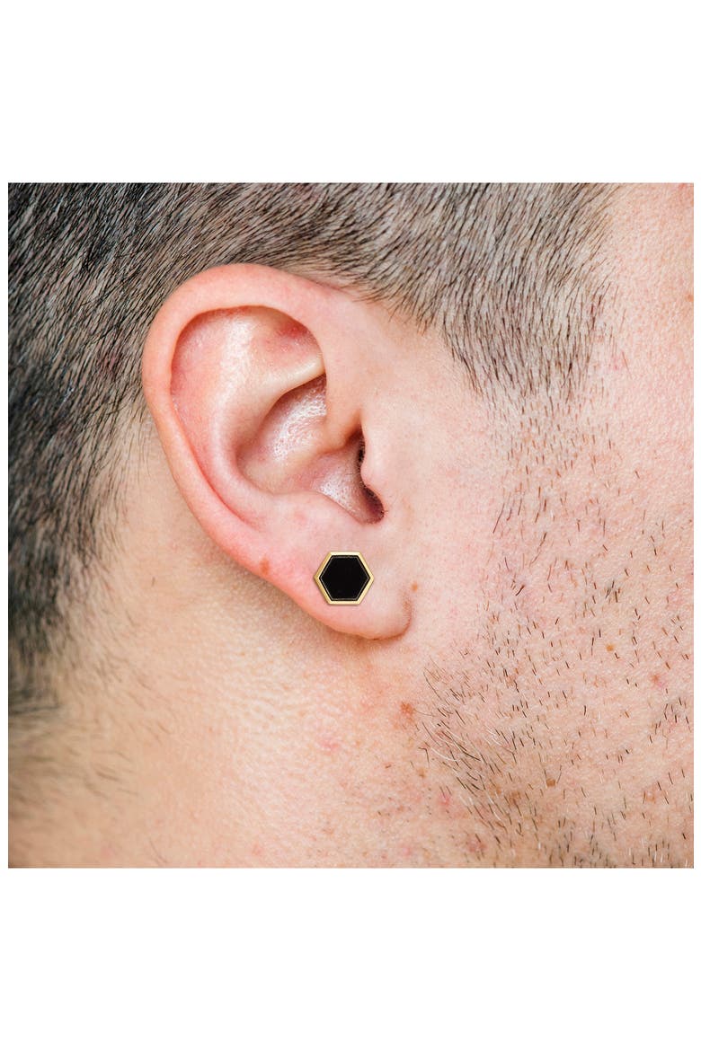 Onyx Stud Earrings, Alternate, color, BLACK