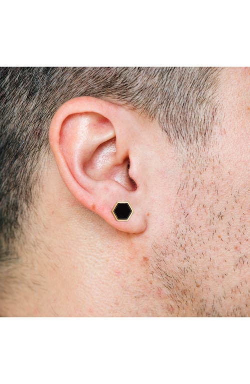 Delmar Onyx Stud Earrings In Black