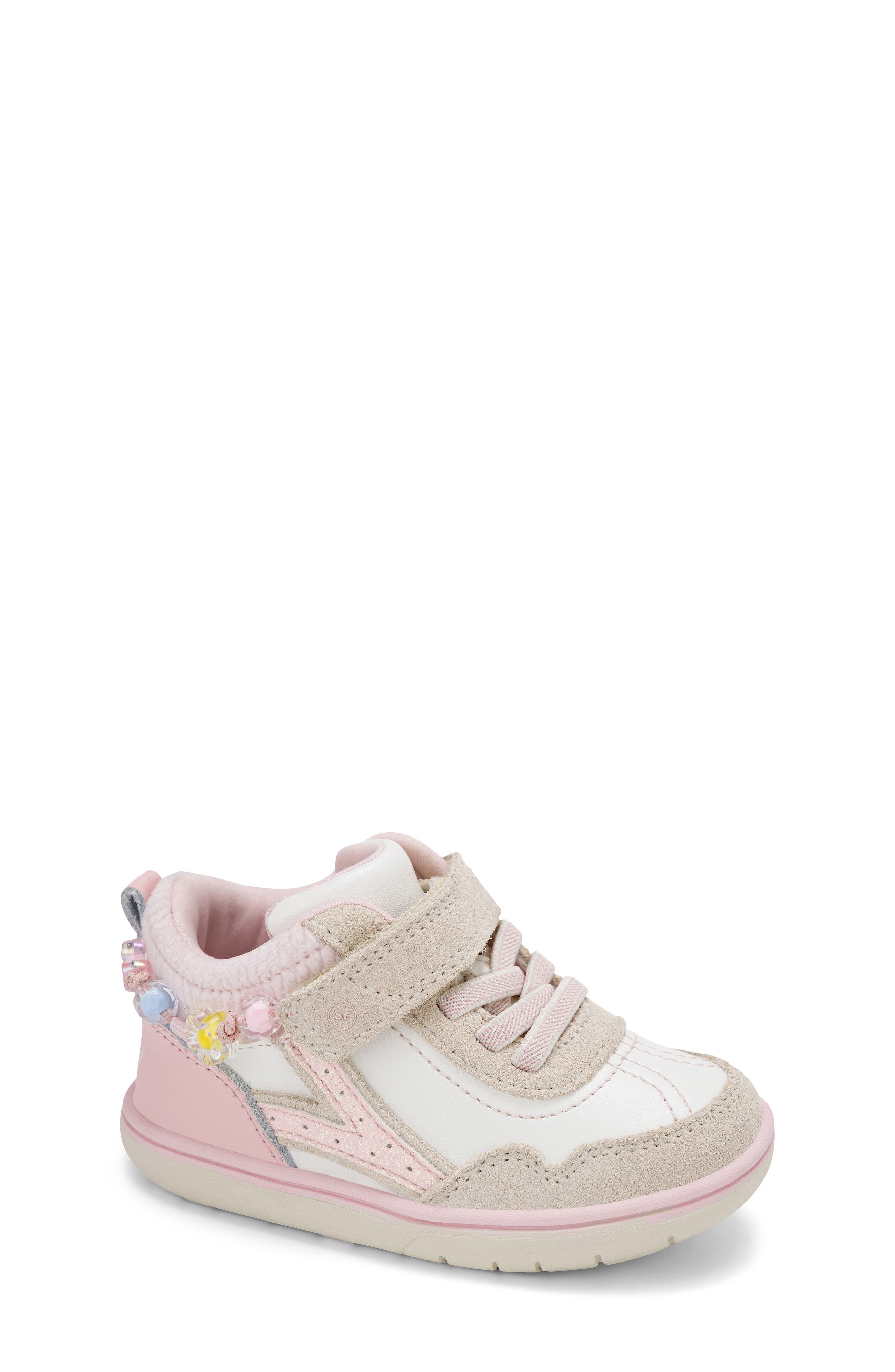Kids' London Mid Sneaker, Main, color, WHITE/ PINK