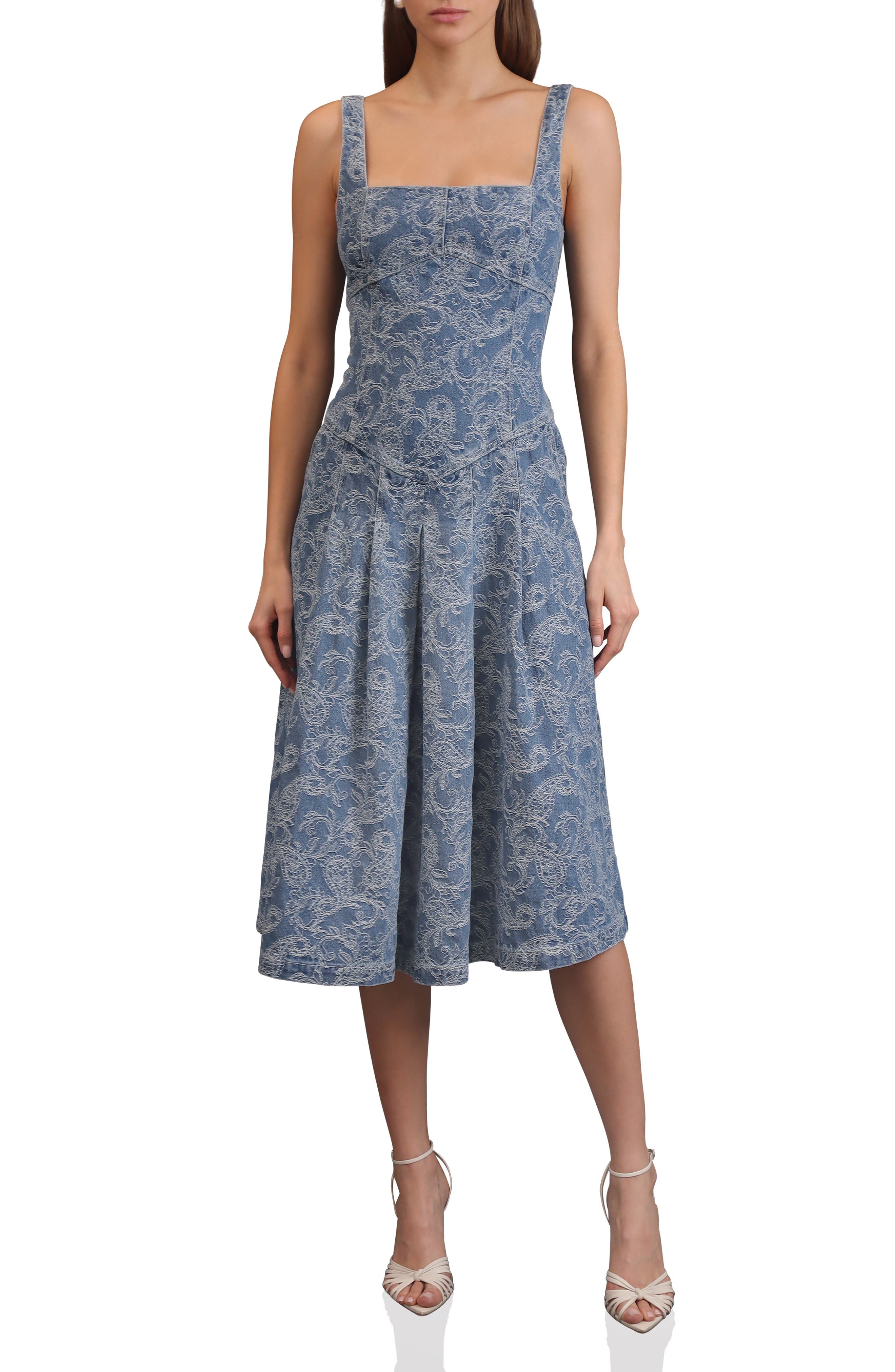 Avec Les Filles A-Line Denim Dress