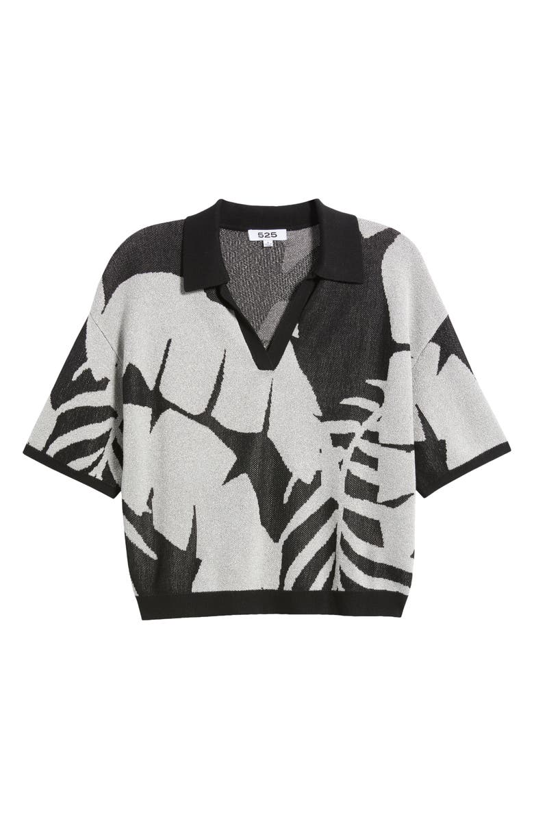 525 america Carter Palm Tree Polo Sweater, Alternate, color, Black Multi