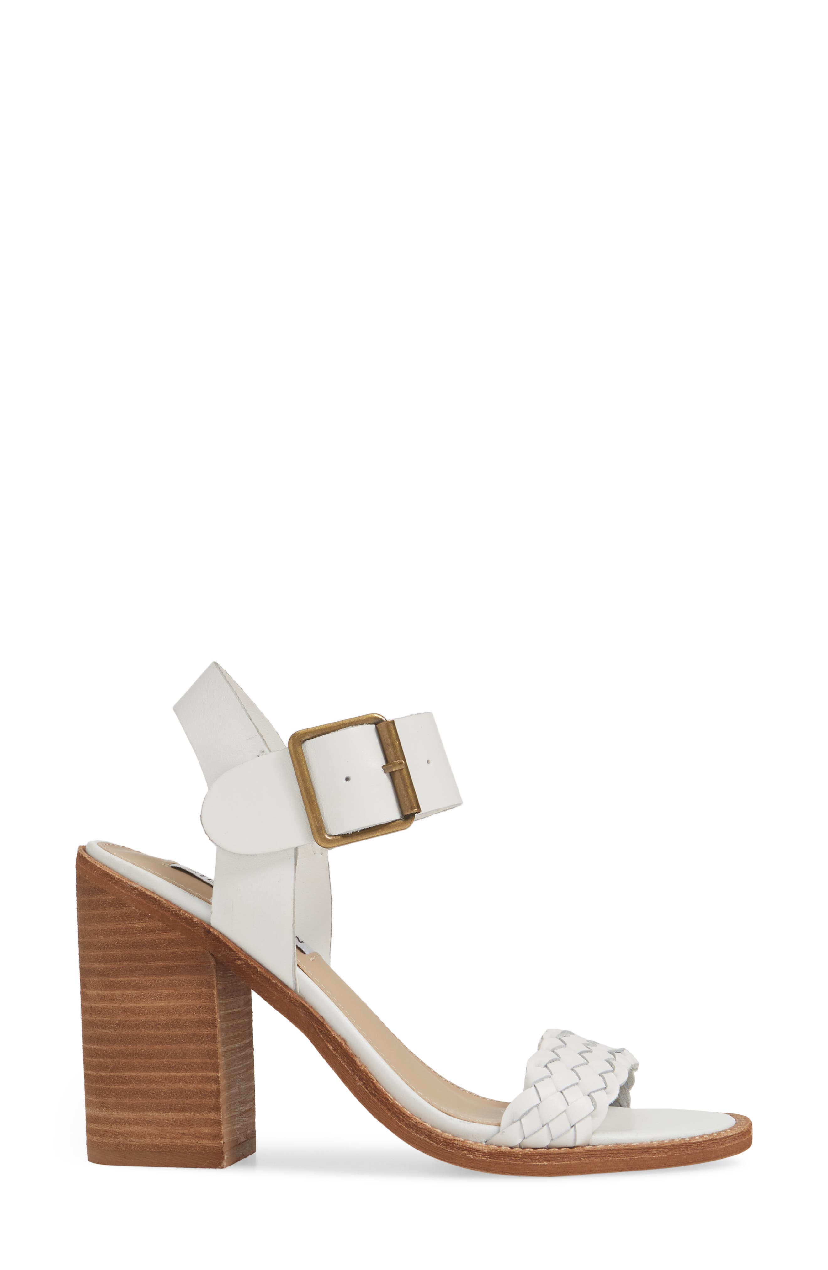 Cadence Sandal, Alternate, color, WHITE LEATHER