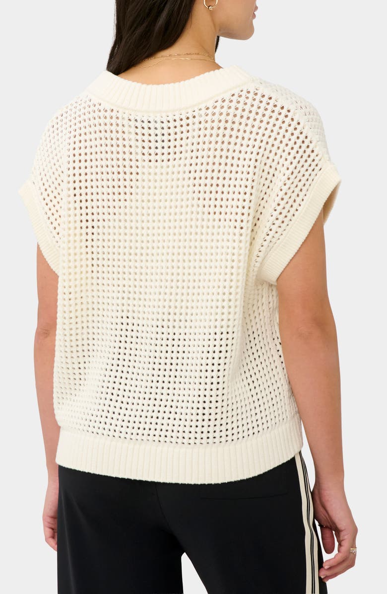 Sweaty Betty Tides High Open Stitch Cotton Sweater, Alternate, color, Coconut Cream