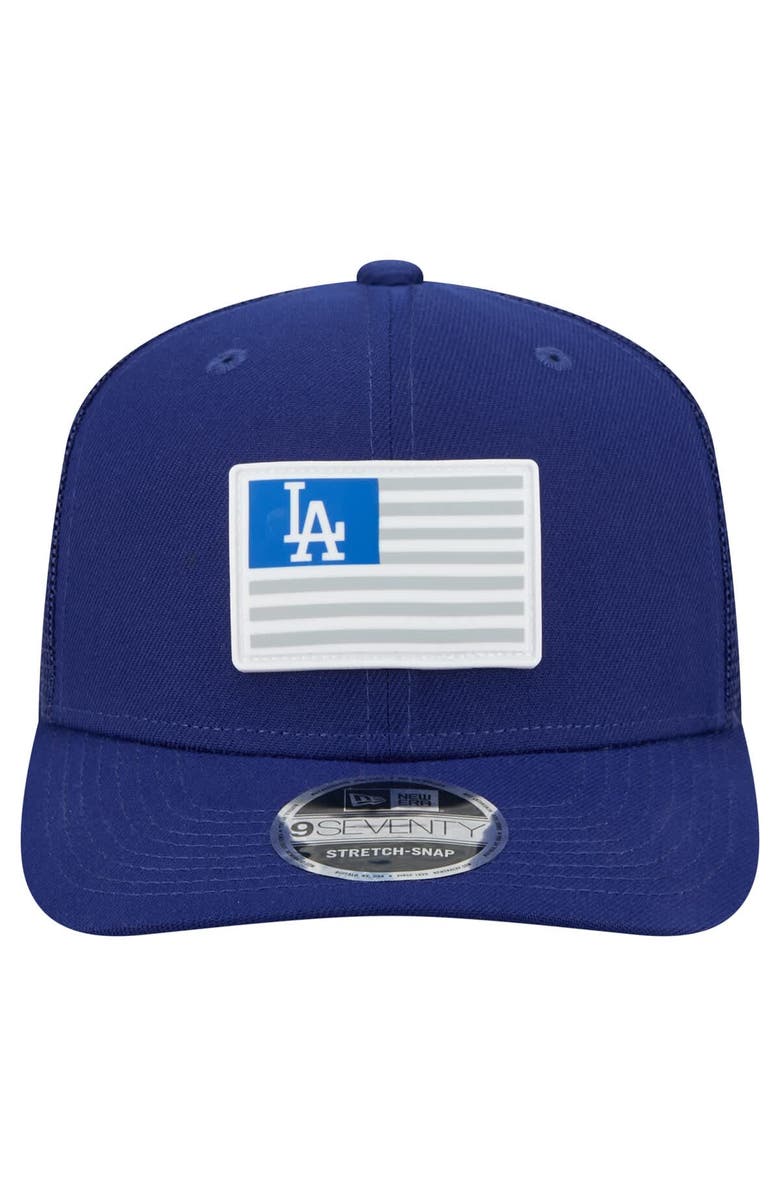 New Era Men's New Era Royal Los Angeles Dodgers Flag 9SEVENTY COOLERA Stretch-Snap Hat, Alternate, color, Royal