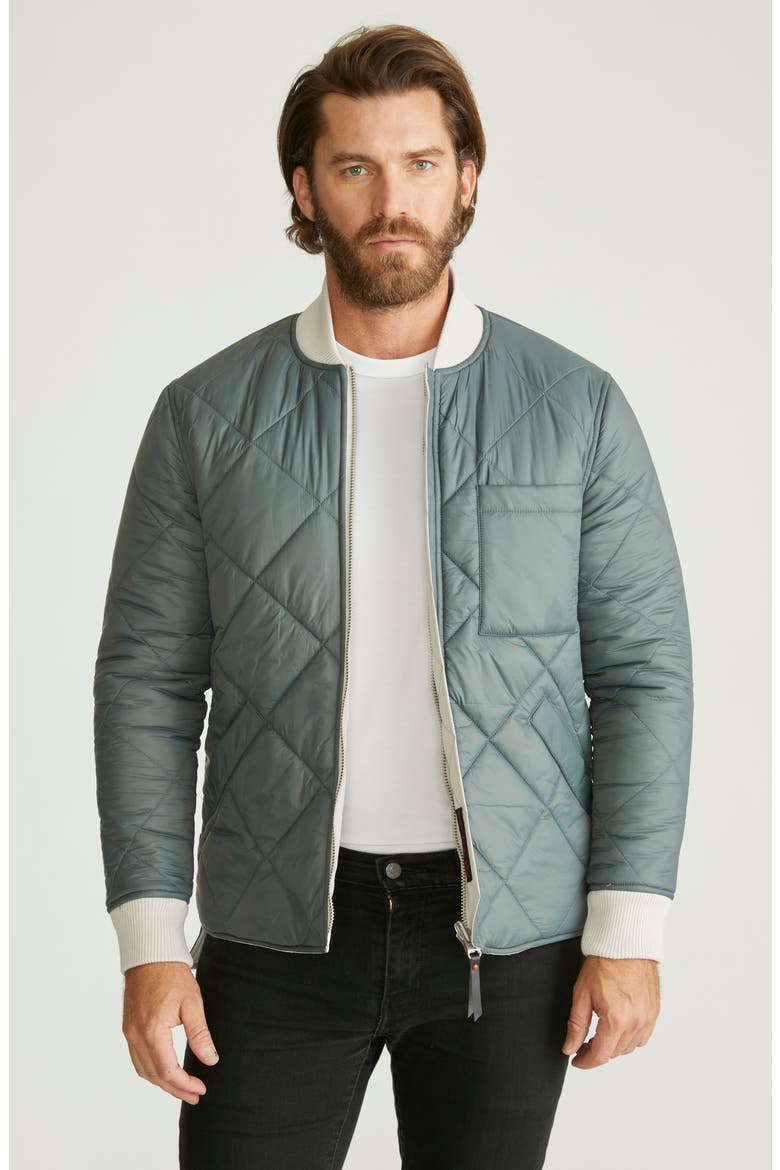 Reversible Quilted Bomber Jacket, Alternate, color, STONE/ STORMY