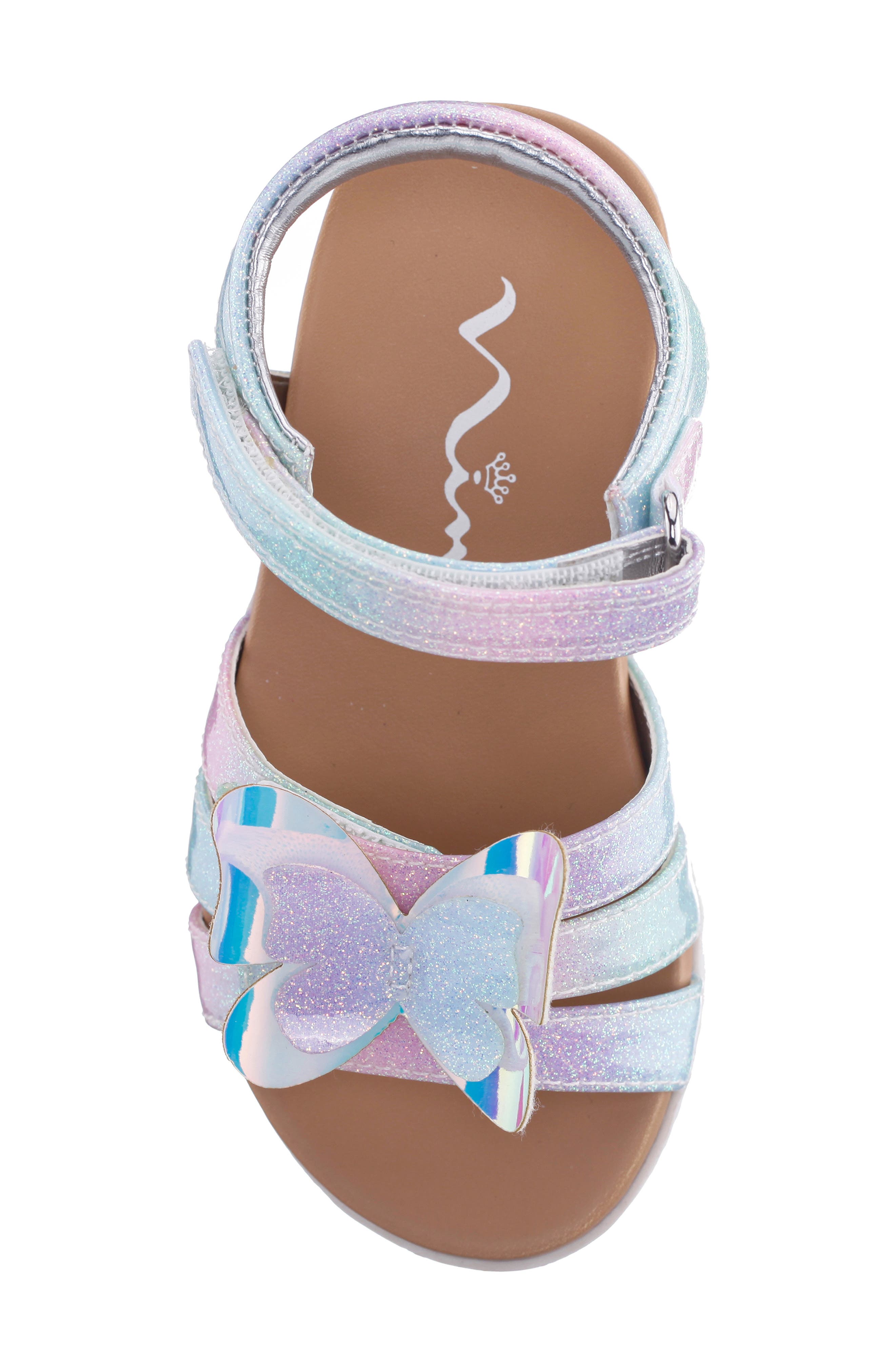 Nina Kids' Branty Slingback Sandal, Alternate, color, Pastel Multi Coated Glitted