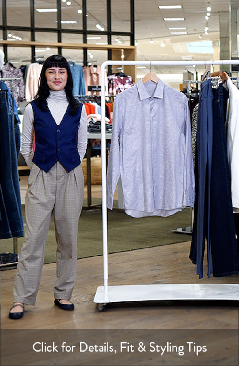 Roma Regular Fit Stripe Paisley Jacquard Cotton Dress Shirt, sales video thumbnail