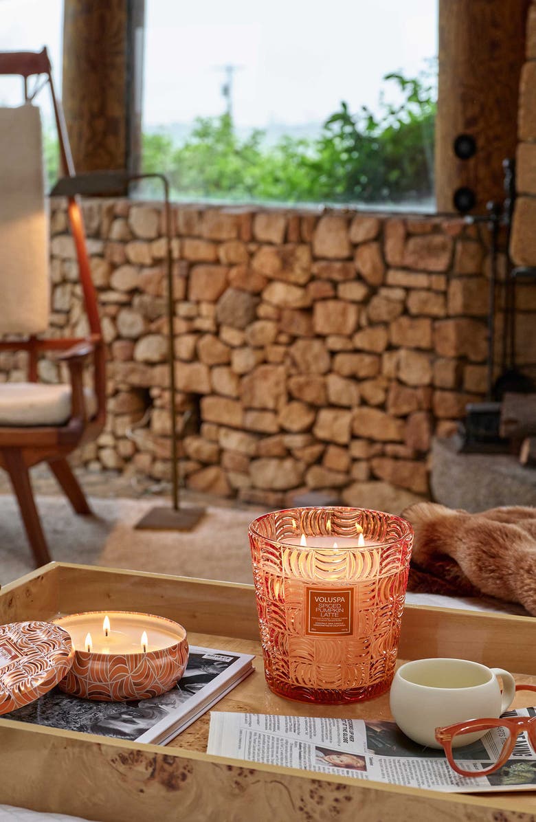 Voluspa Spiced Pumpkin Latte 3-Wick Hearth Candle, Alternate, color, 