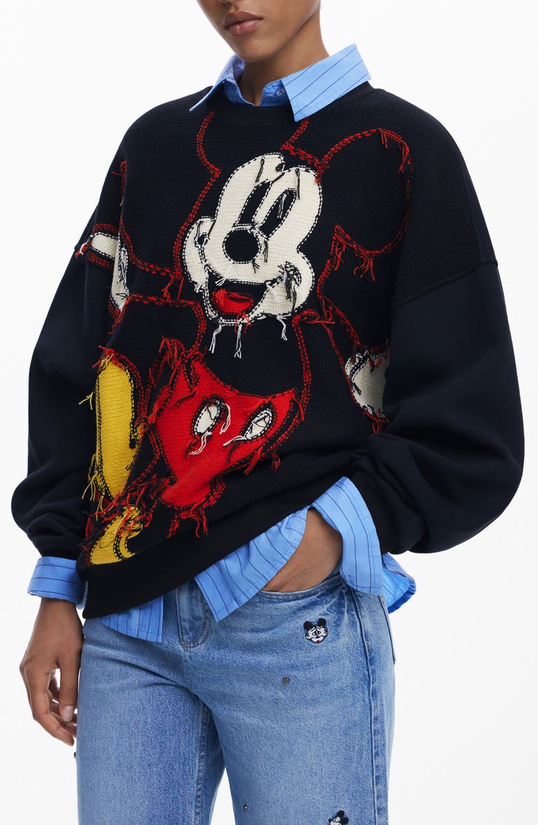 Desigual Mickey Mouse<sup>™</sup> Sweatshirt, Main, color, Black