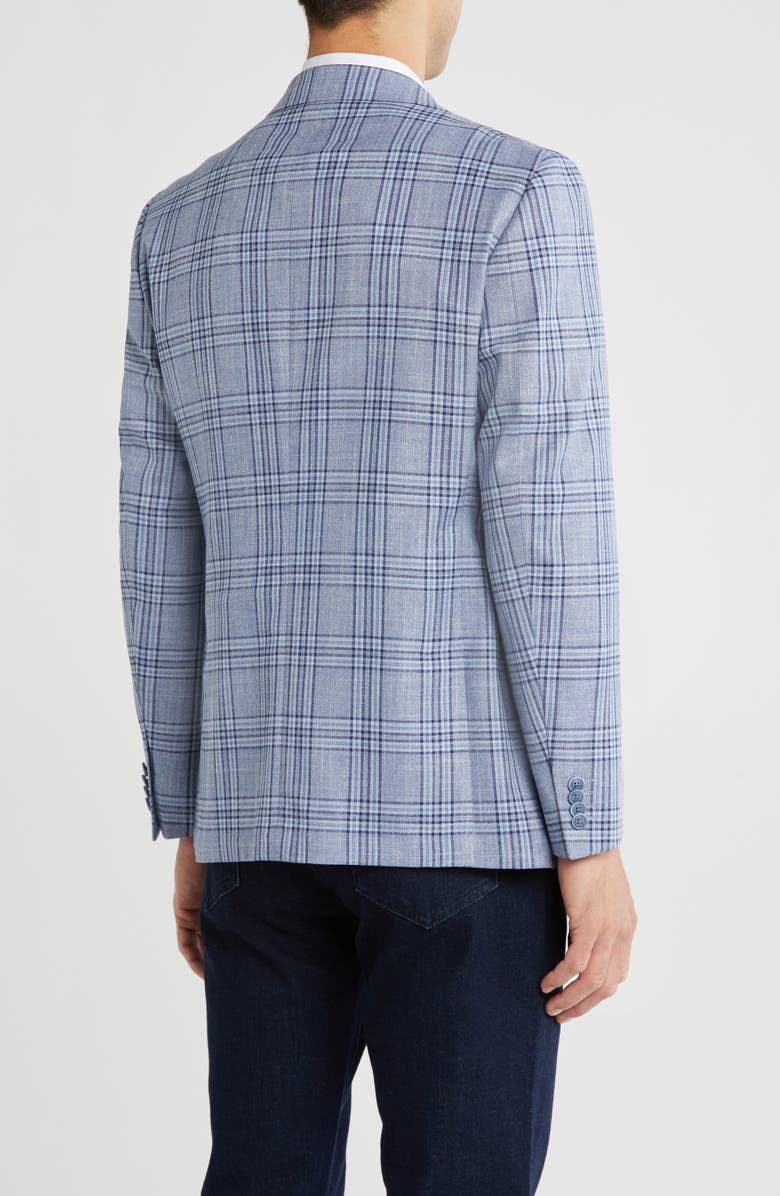 Original Penguin Plaid Notch Lapel Blazer, Alternate, color, Blue