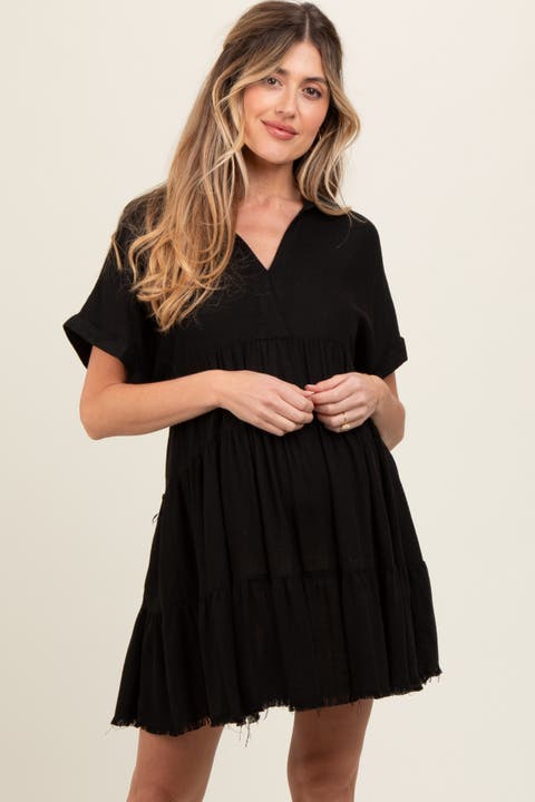Tiered Linen Dress