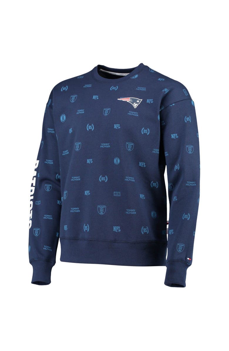Tommy Hilfiger Men's Tommy Hilfiger Navy New England Patriots Reid Graphic Pullover Sweatshirt, Alternate, color, 