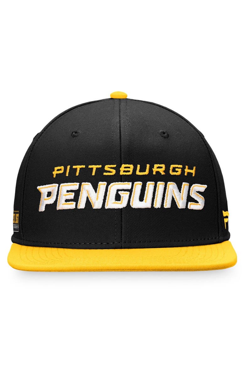 Men's Fanatics Branded Black/Gold Pittsburgh Penguins Iconic Color Blocked Snapback Hat, Alternate, color, Black