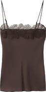 MANGO Lace Trim Satin Camisole