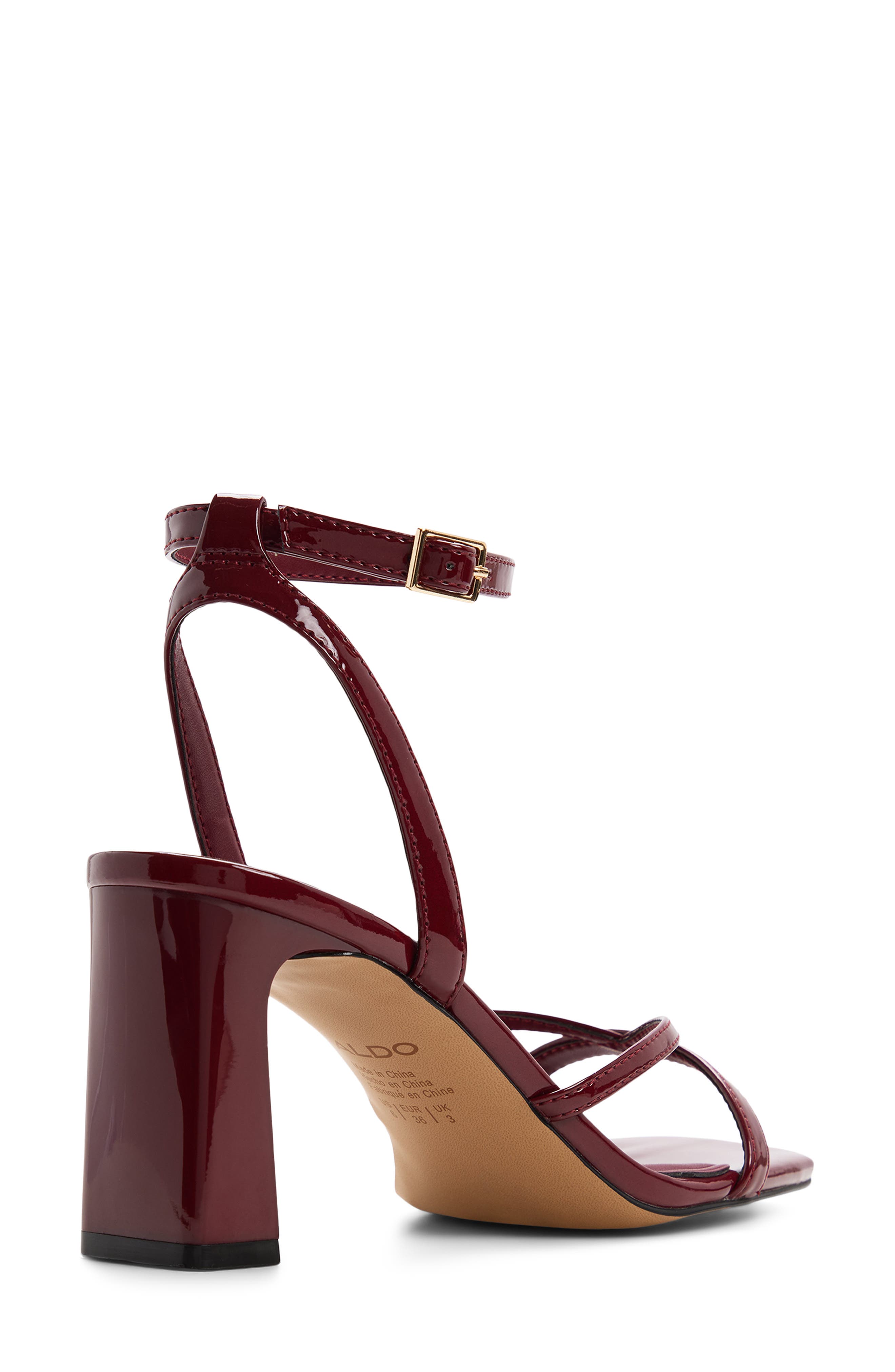 Stellare Ankle Strap Sandal, Alternate, color, DARK RED