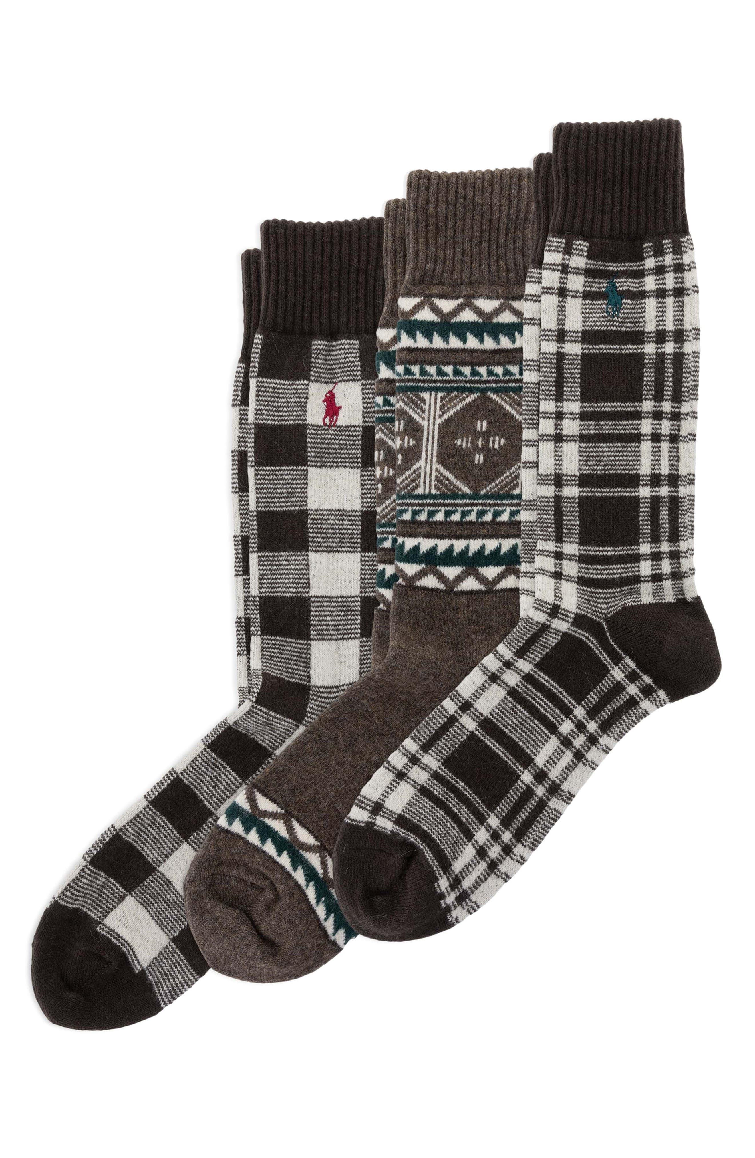 Polo Ralph Lauren Northwest Passage Assorted 3-Pack Crew Socks Gift Box