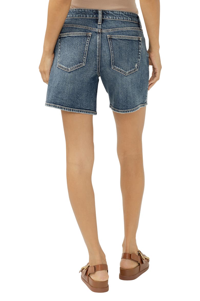 Suki High Waist Long Denim Shorts, Alternate, color, SATELLITE