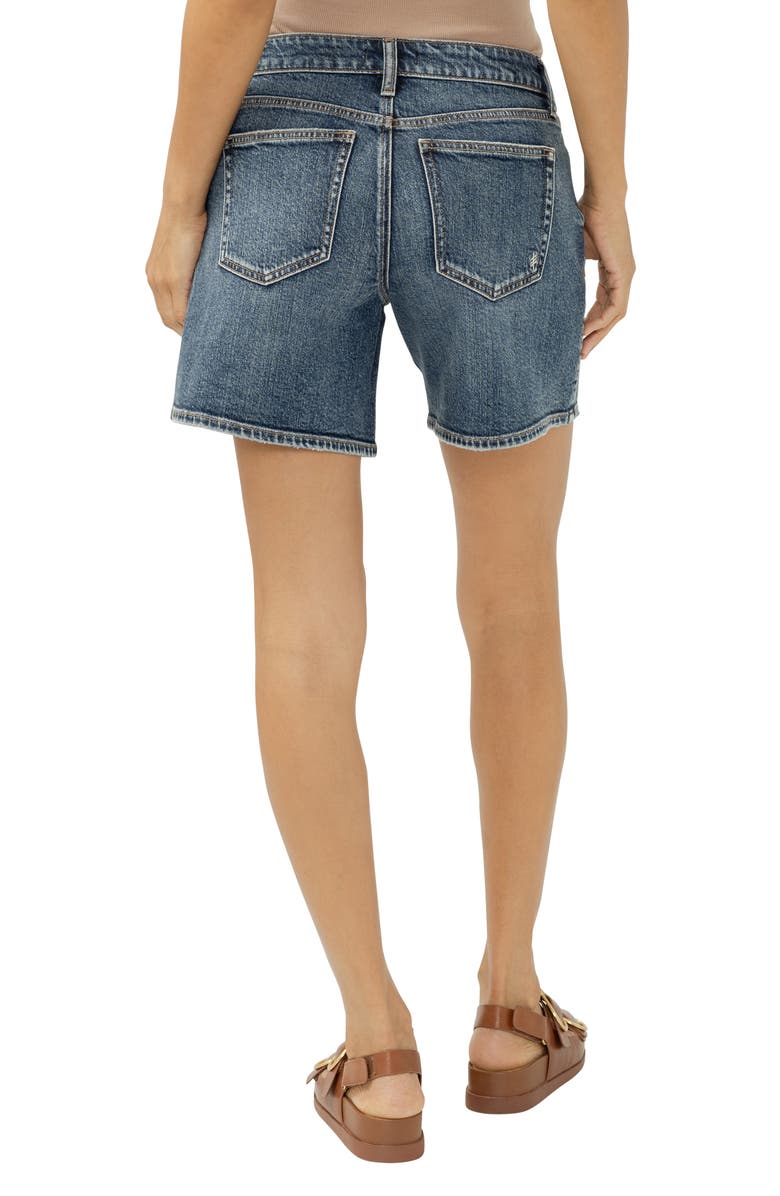Silver Jeans Co. Suki High Waist Long Denim Shorts, Alternate, color, Satellite
