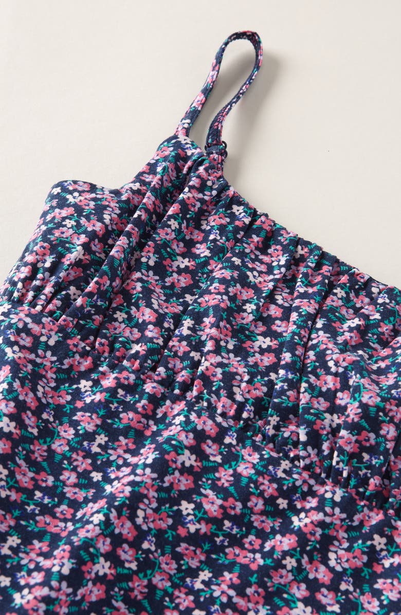 Nordstrom Kids' Floral Gathered Camisole, Alternate, color, Navy Peacoat Nora Ditsy