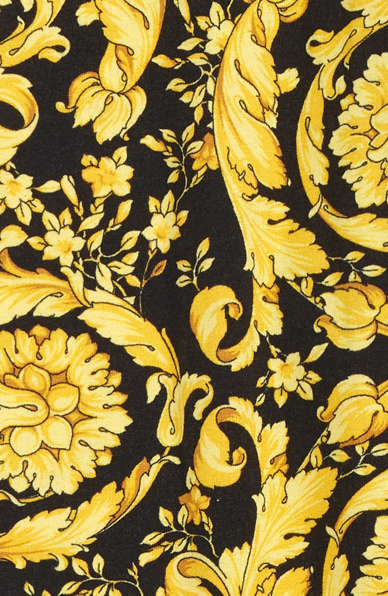 Versace Kids' Barocco Print Stretch Cotton Leggings, Alternate, color, 