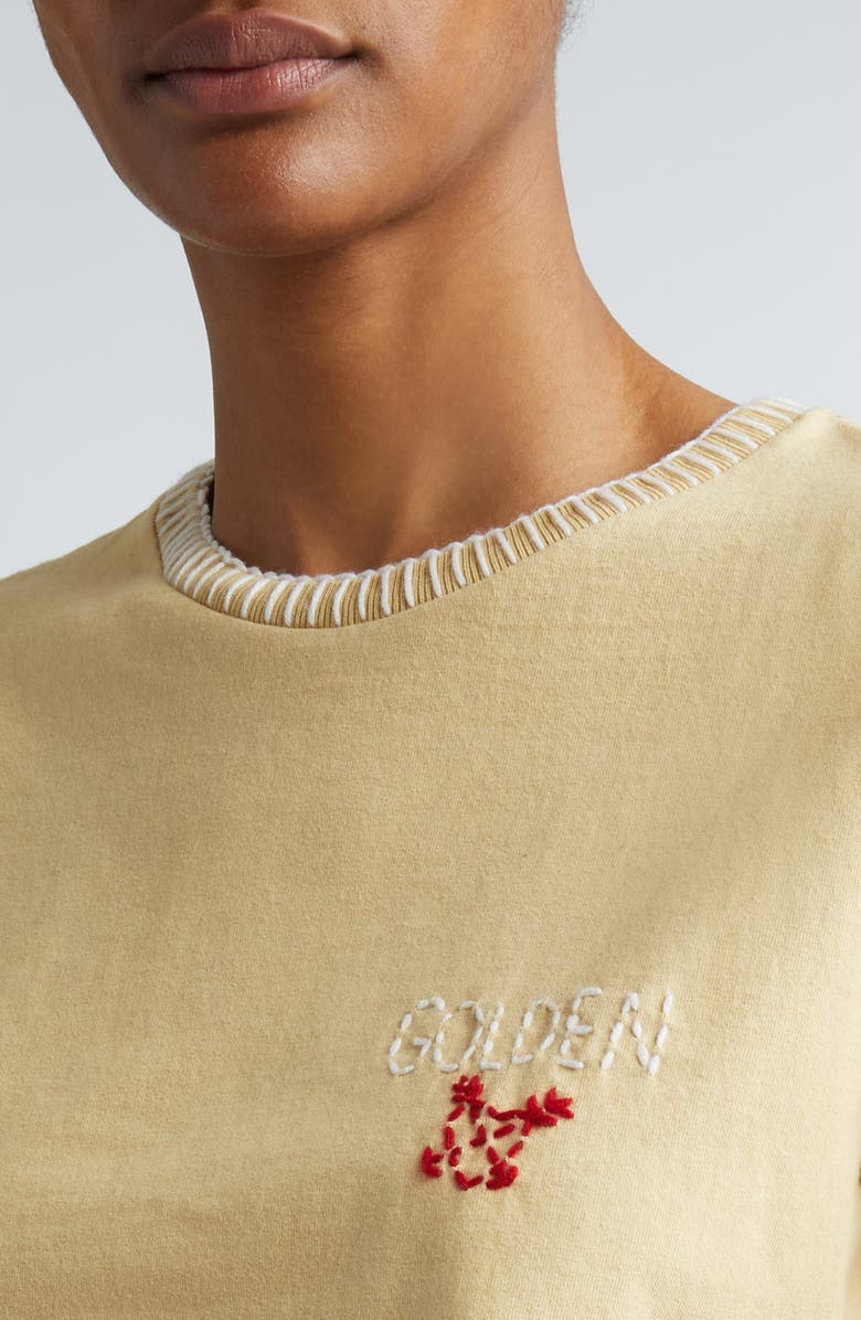 Golden Goose Slim Fit Embroidered Cotton Jersey T-Shirt, Alternate, color, 