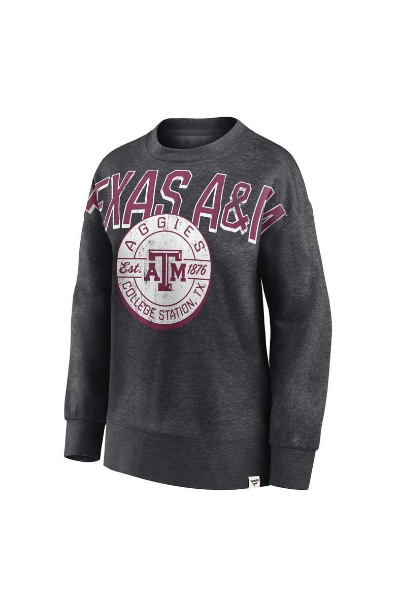 FANATICS Women's Fanatics Branded Heathered Charcoal Texas A&M Aggies Jump Distribution Pullover Sweatshirt, Alternate, color, Heather Charcoal