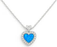 Donatello Gian Sterling Silver Crystal And Opal Heart Necklace