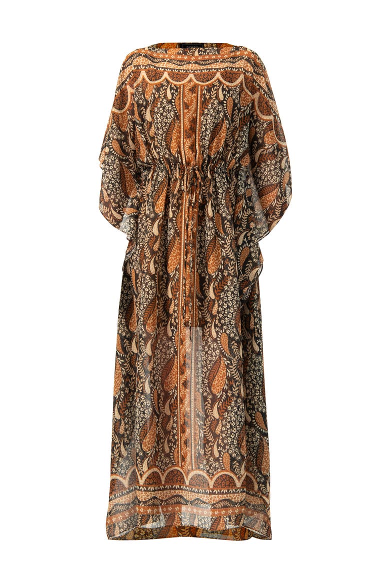 Long Batwing Sleeve Dress, Alternate, color, Brown