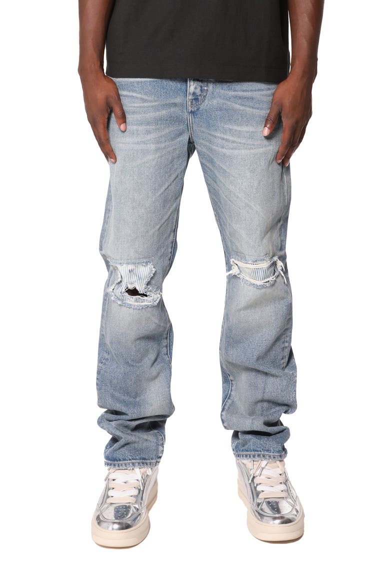 Sun Faded Hickory Ripped Relaxed Fit Jeans, Main, color, LIGHT INDIGO