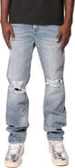 PURPLE BRAND Sun Faded Hickory Ripped Relaxed Fit Jeans