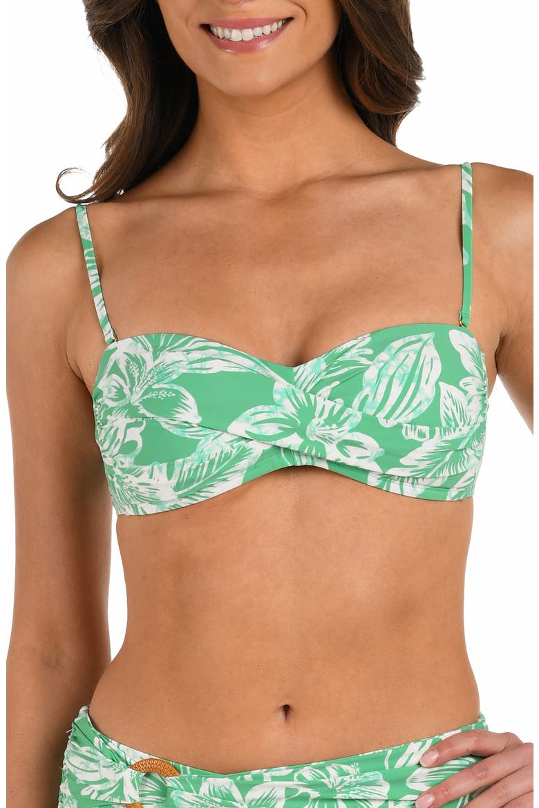 Batiki Twist Bandeau Bikini Top, Main, color, EUCALYPTUS