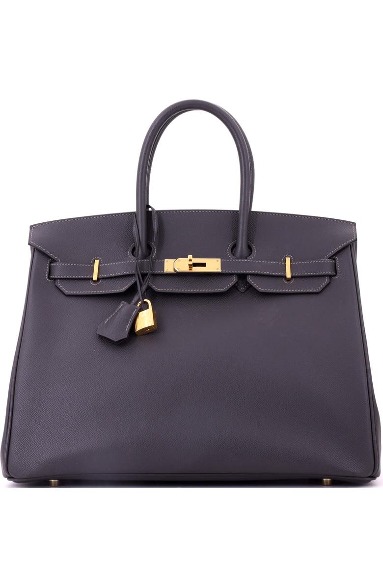 Pre-Owned Hermes Birkin Handbag Grey Epsom with Gold Hardware 35, Main, color, Graphite