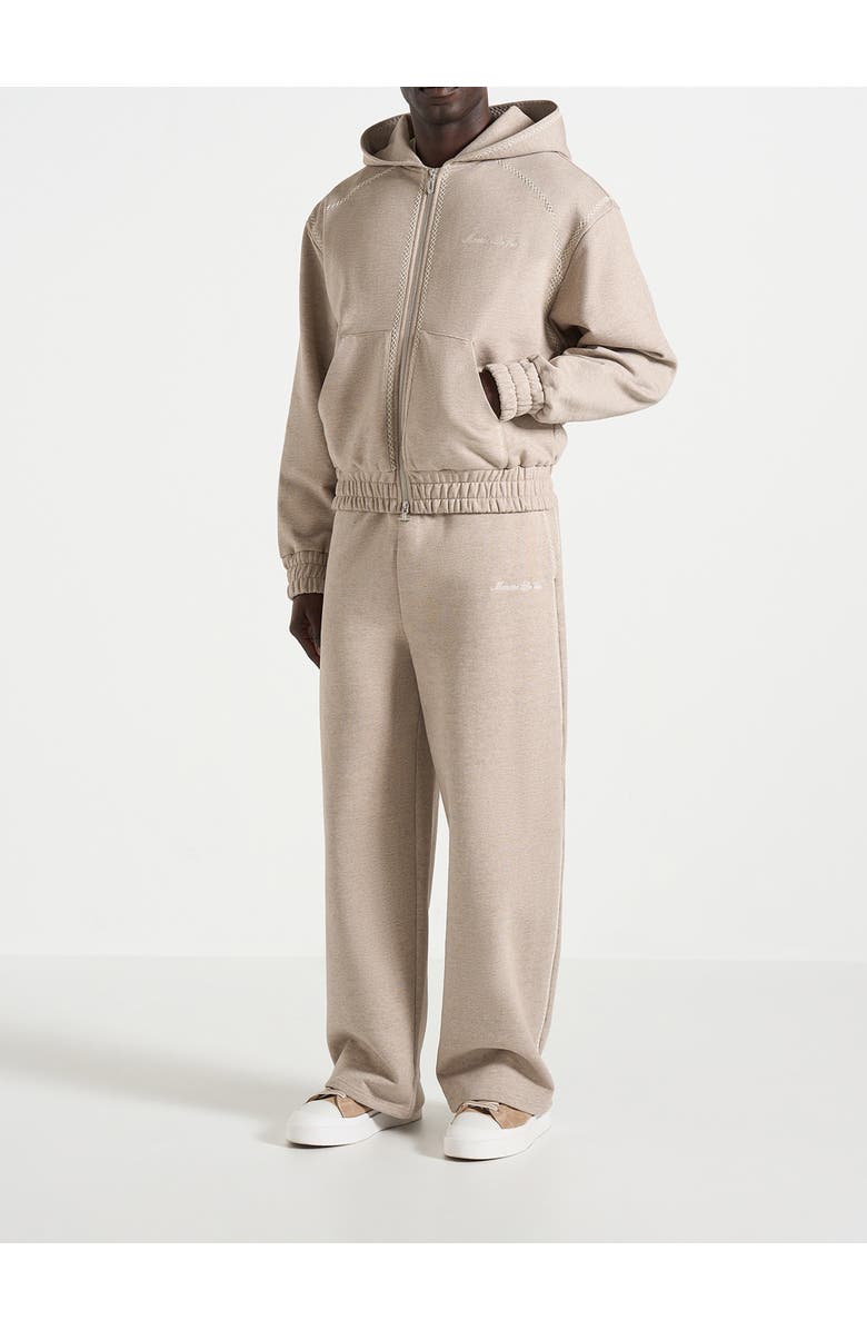 Manière De Voir Morgan Unisex Whipstitch Wide Leg Jogger, Main, color, Taupe