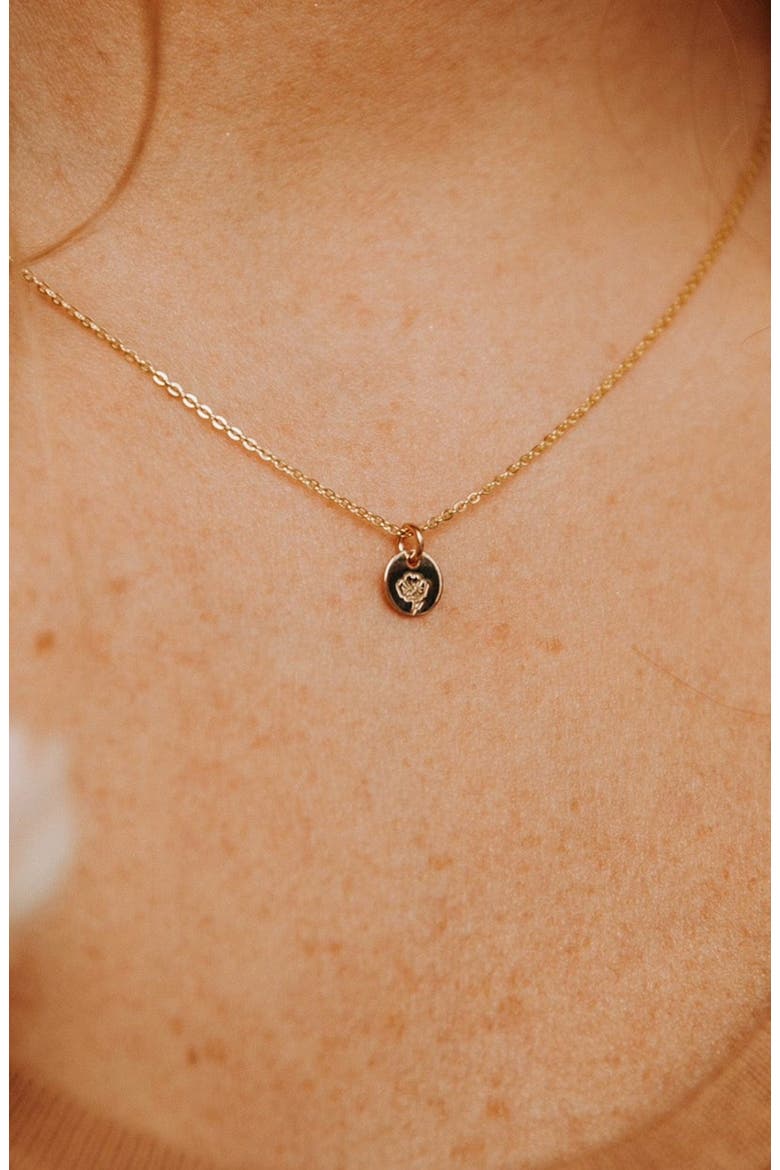 August Birth Flower Necklace, Alternate, color, Silver