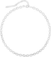 SPHERA MILANO Cubic Zirconia Oval Chain Choker Necklace