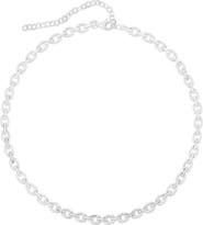 SPHERA MILANO Cubic Zirconia Oval Chain Choker Necklace