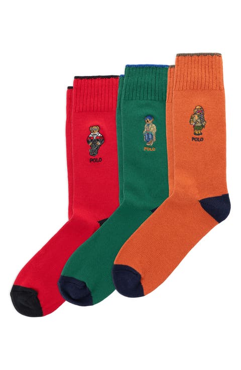 Seasonal Bears 3-Pack Crew Socks