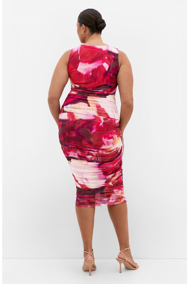 Livia Ruched Mesh Skirt, Alternate, color, COLOUR BURST