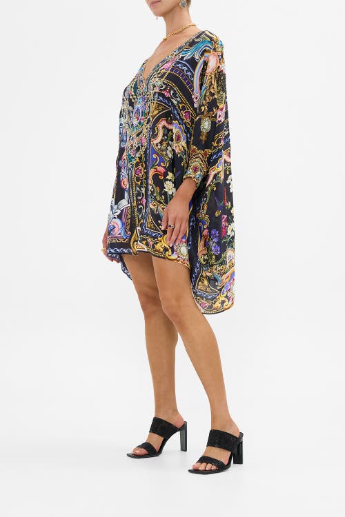 Camilla Short Kaftan With Cuff Basked In Baroque In Multi