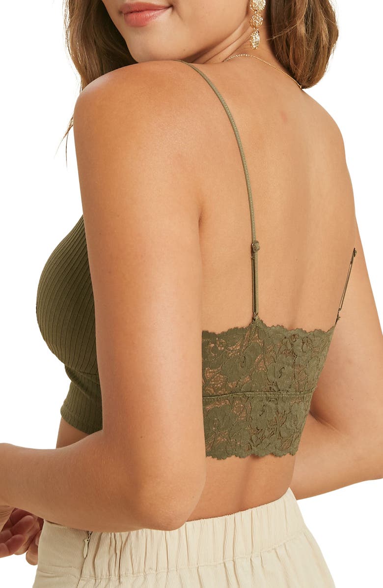 WISHLIST Seamless Bralette, Alternate, color, Olive