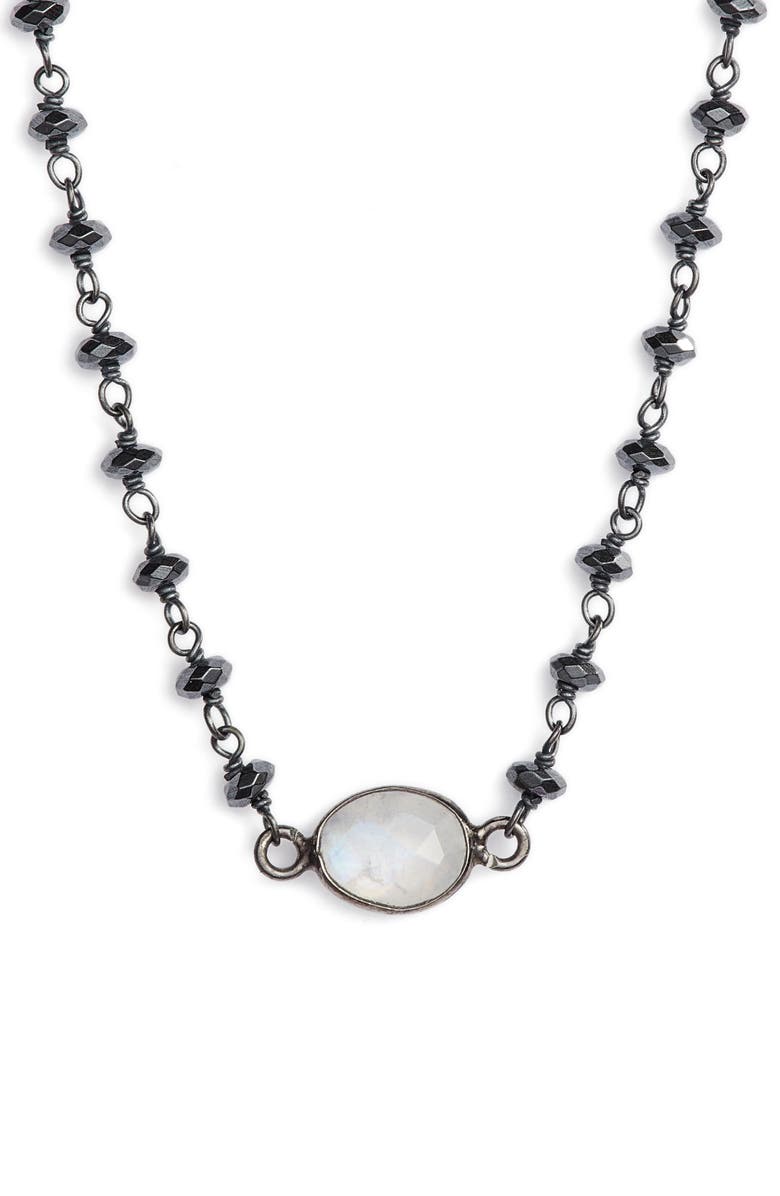 ela rae Semiprecious Stone Collar Necklace, Main, color, 