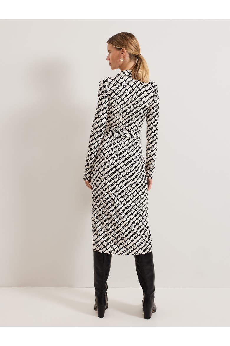 Gina Geo Wrap Dress, Alternate, color, Navy/Ivory
