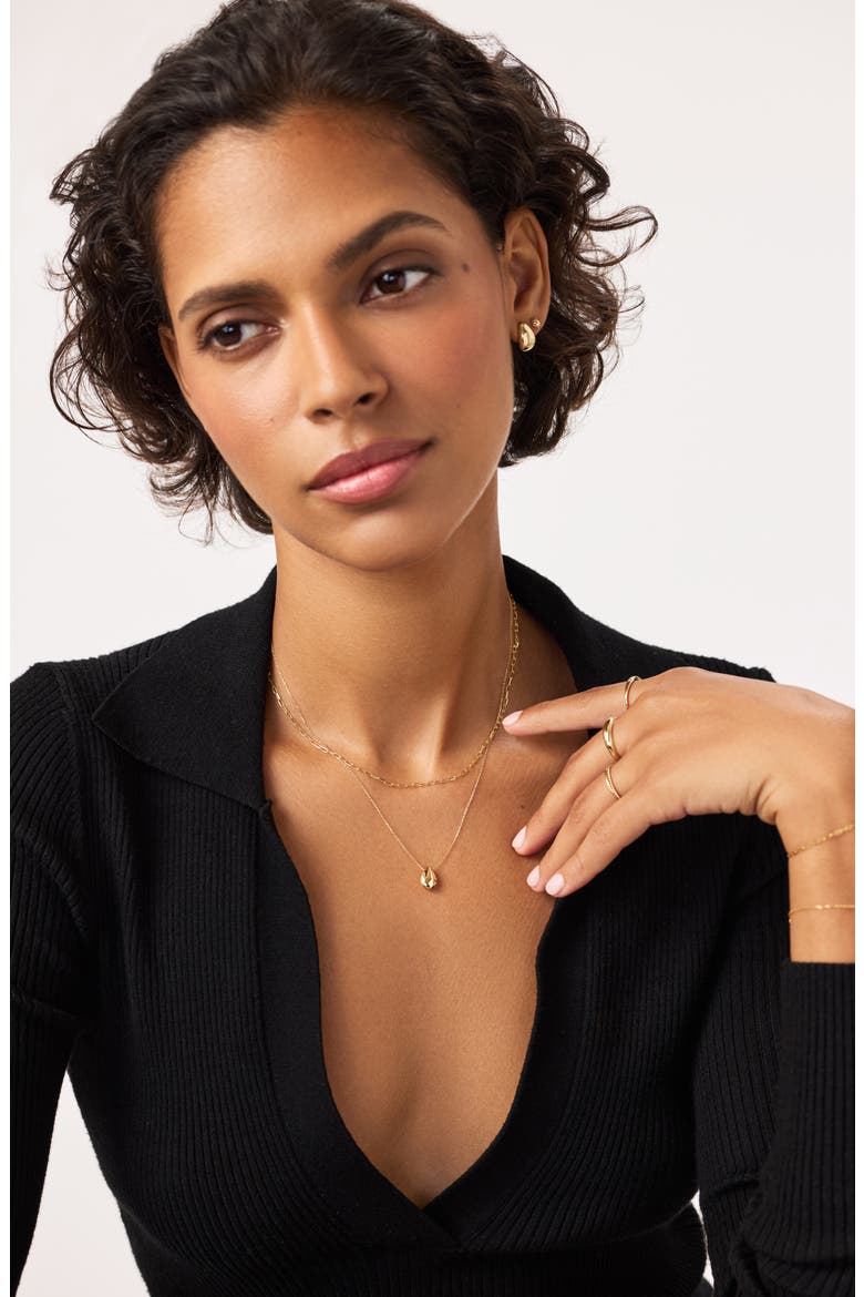 Gold Pendant Necklace - Gold Teardrop Necklace, Alternate, color, Gold