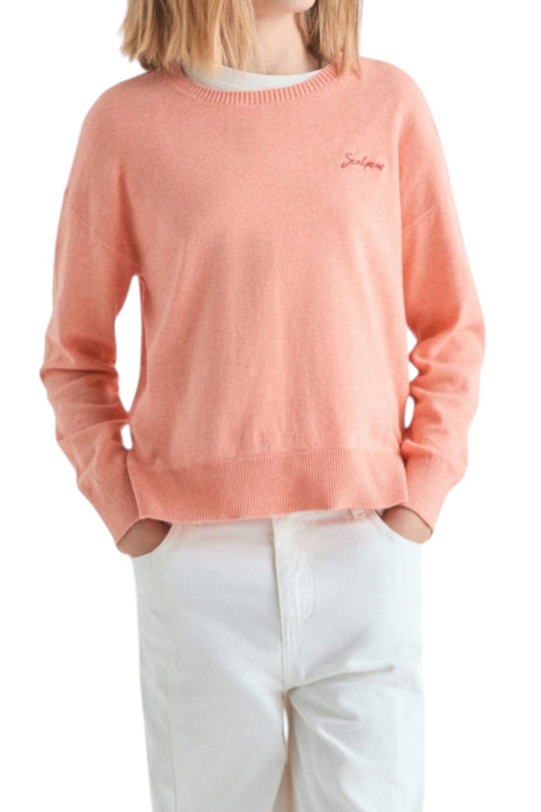 Girls New Skull Intarsia Tricot, Main, color, Coral