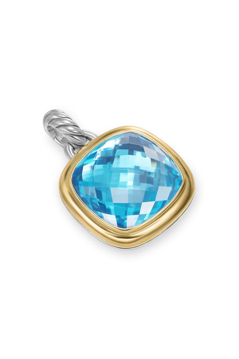 Albion® Pendant in Sterling Silver with 18K Yellow Gold & Blue Topaz, 15mm, Alternate, color, BLUE TOPAZ