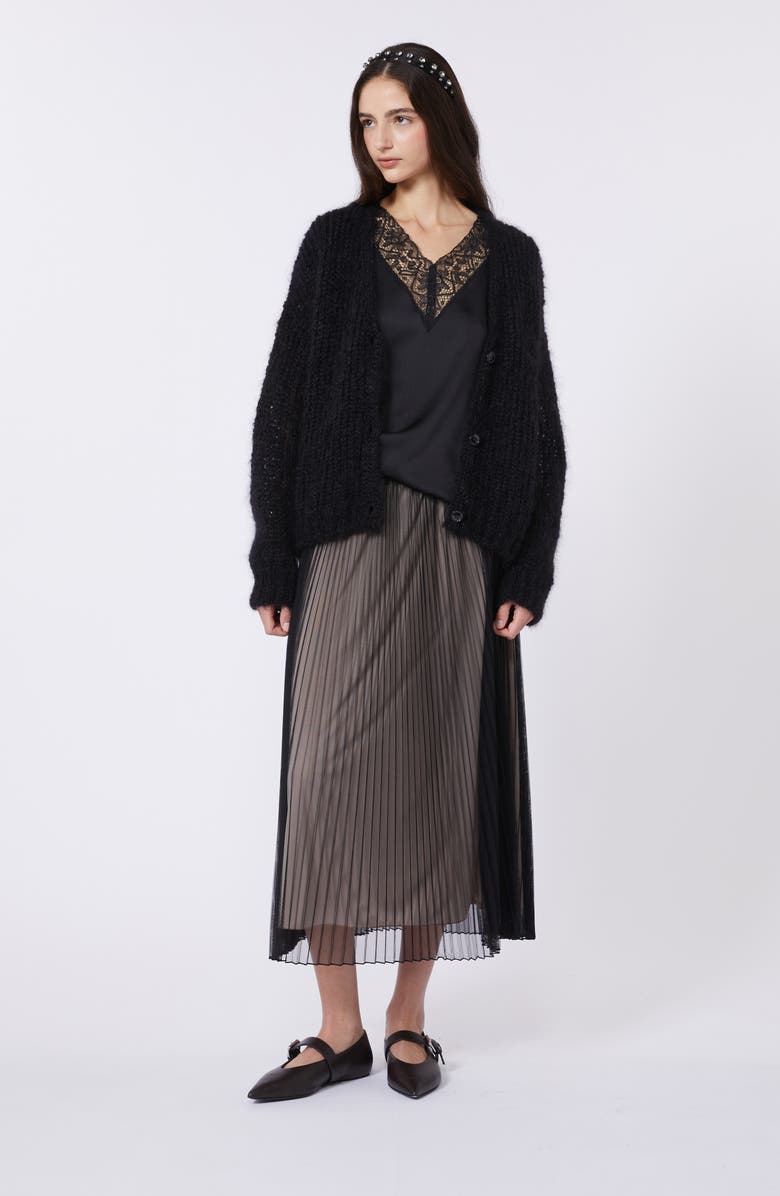 Weekend Max Mara Baby Pleated Maxi Skirt, Alternate, color, Black