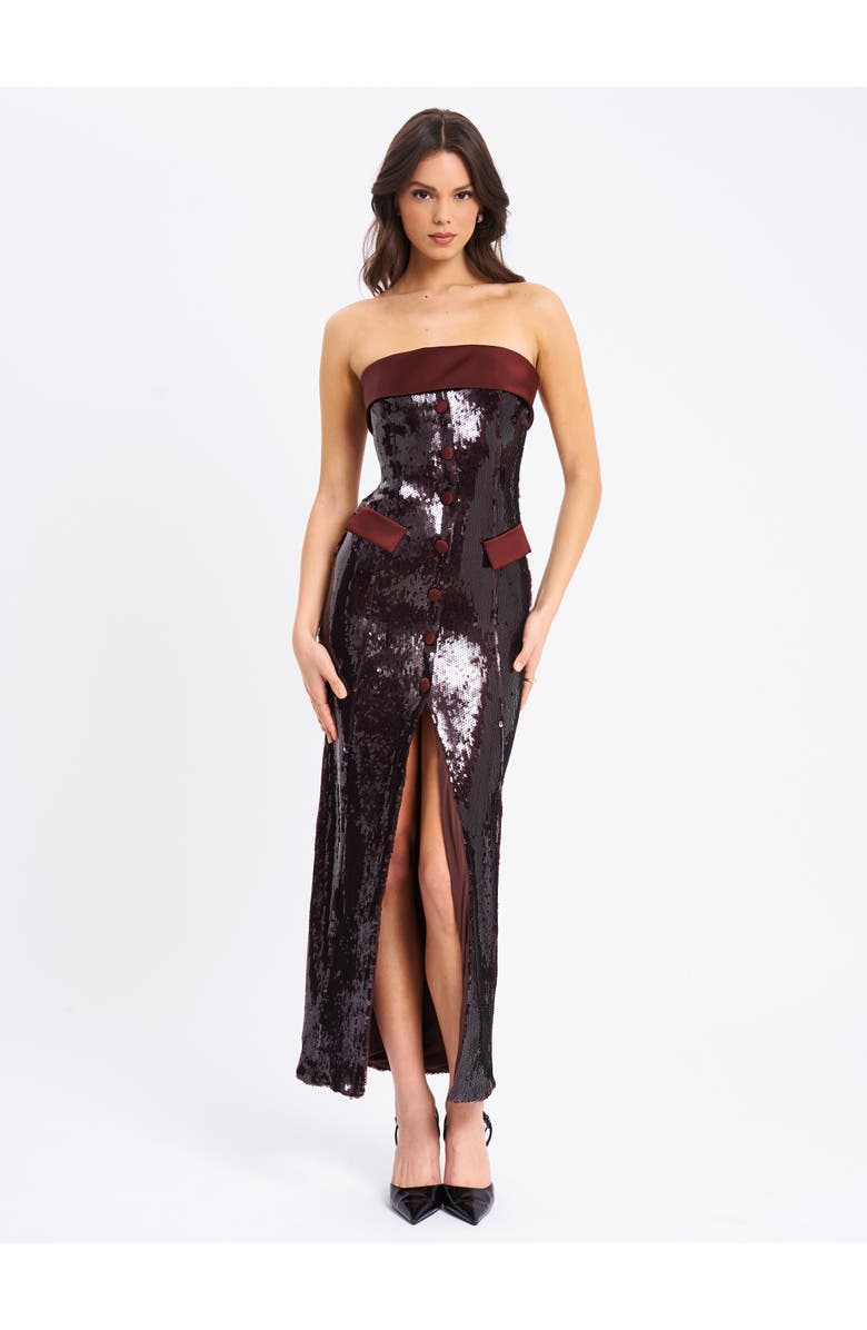 Miss Circle Qadira Sequin Maxi Pencil Dress, Alternate, color, 