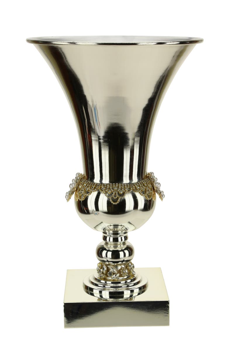 Mark Roberts Jeweled Pedestal Urn, Main, color, Silver