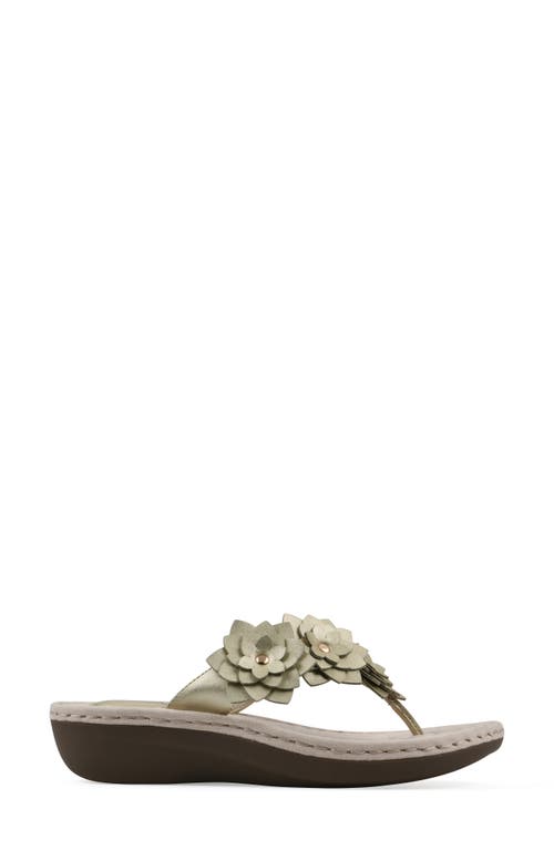 Cliffs By White Mountain Content Wedge Sandal In Light Gold Metallic Smooth